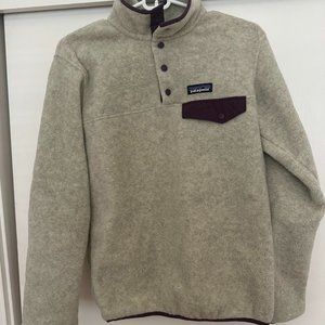 Patagonia Snap-T Fleece Pullover Oatmeal Heather/Burgundy